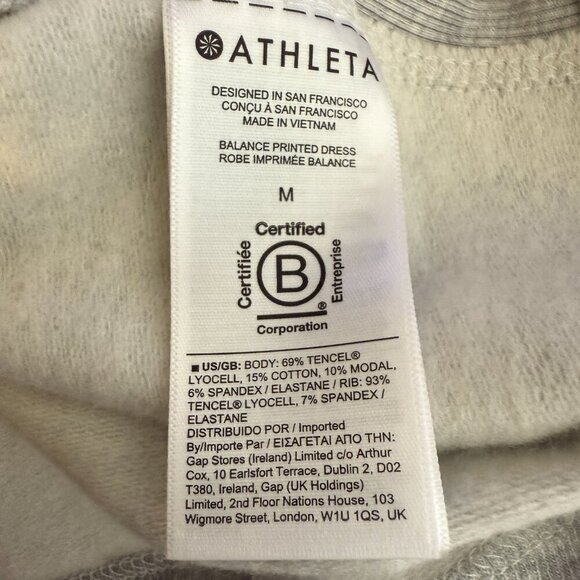 Athleta Balance Printed Mini Dress Camo French Terry Women's Medium Gray NWOT - Picture 12 of 14